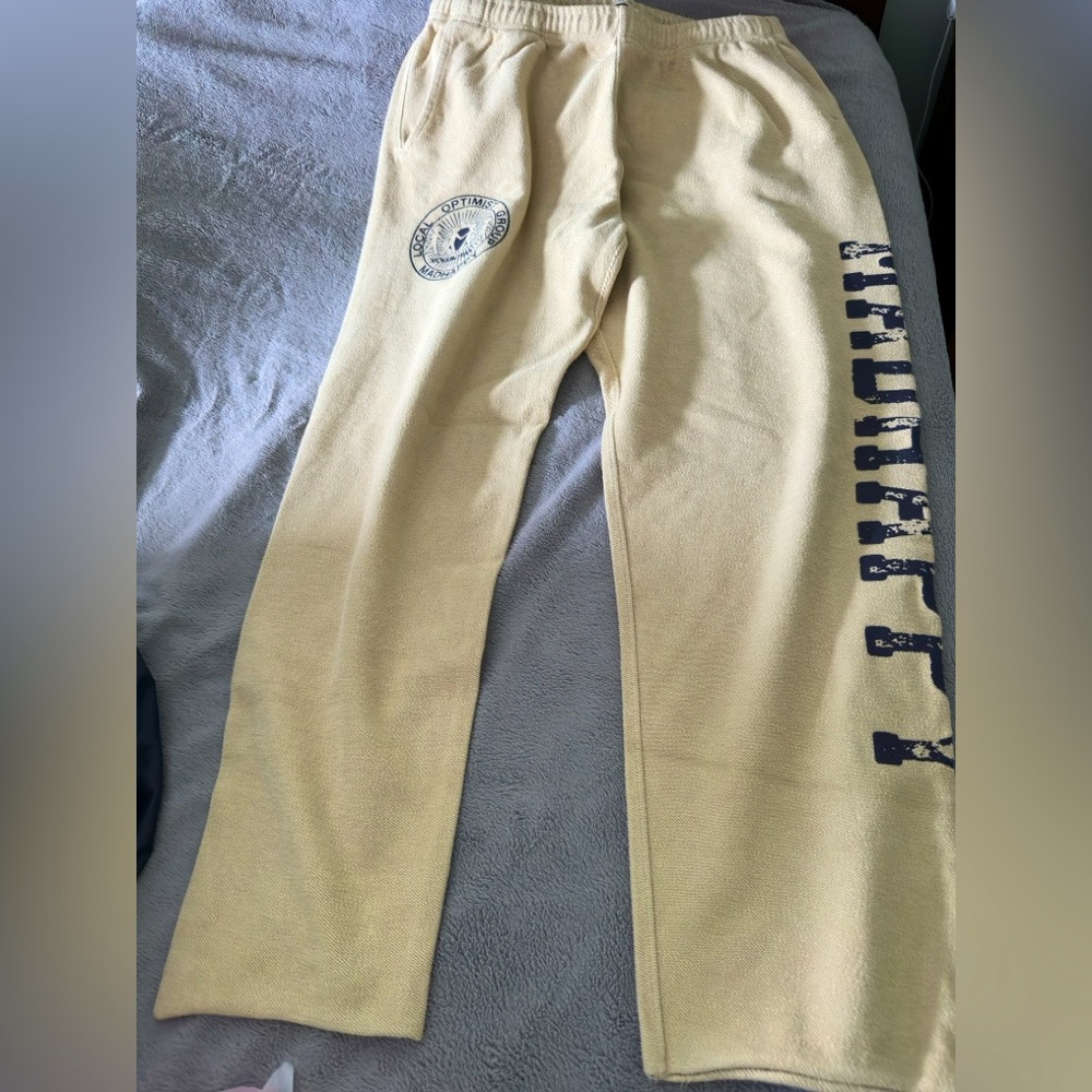 Madhappy Khaki Sweatpants with Black Print Logos L NEW